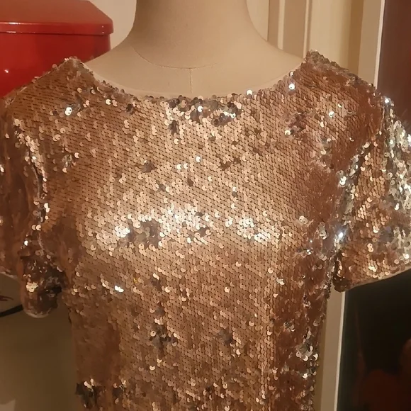 Forever 21 Gold Sequin Mini Dress - Picture 4 of 7